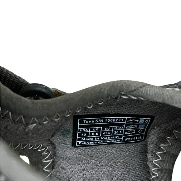 Teva Strap Sandals Women’s 10 Gray S/N 1000271 Shoc Pad Adjustable Hiking Water - Picture 13 of 13